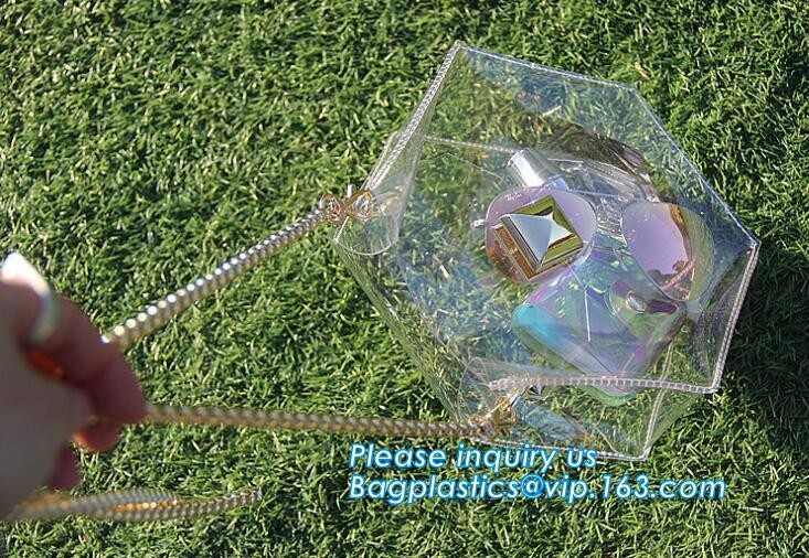 Clear Tote Bags Crystal PVC Transparent Women Fashion Handbag Shoulder Beach Bag, Summer Beach Clear PVC Shoulder Bag Tr