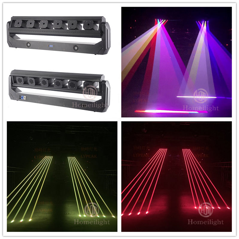 Full Color Beam 6 Eyes RGB DJ Laser Light Disco Moving Head Stage Lights for Church Bar Dj