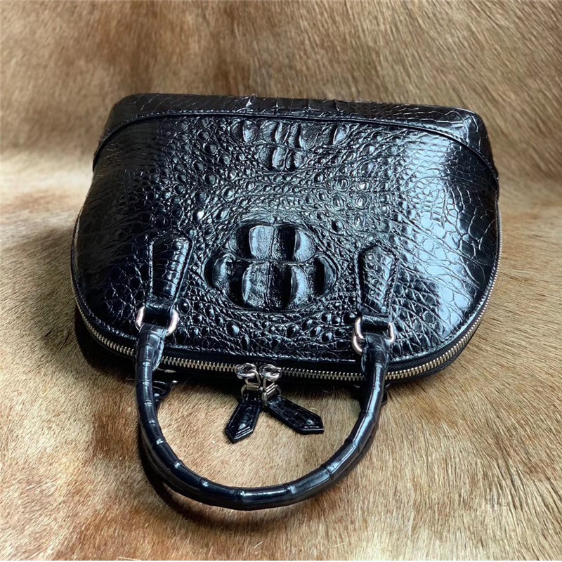 Authentic Exotic Crocodile Skin Women's Shell Purse Genuine Alligator Leather Female Handbag Lady Single Shoulder Bag