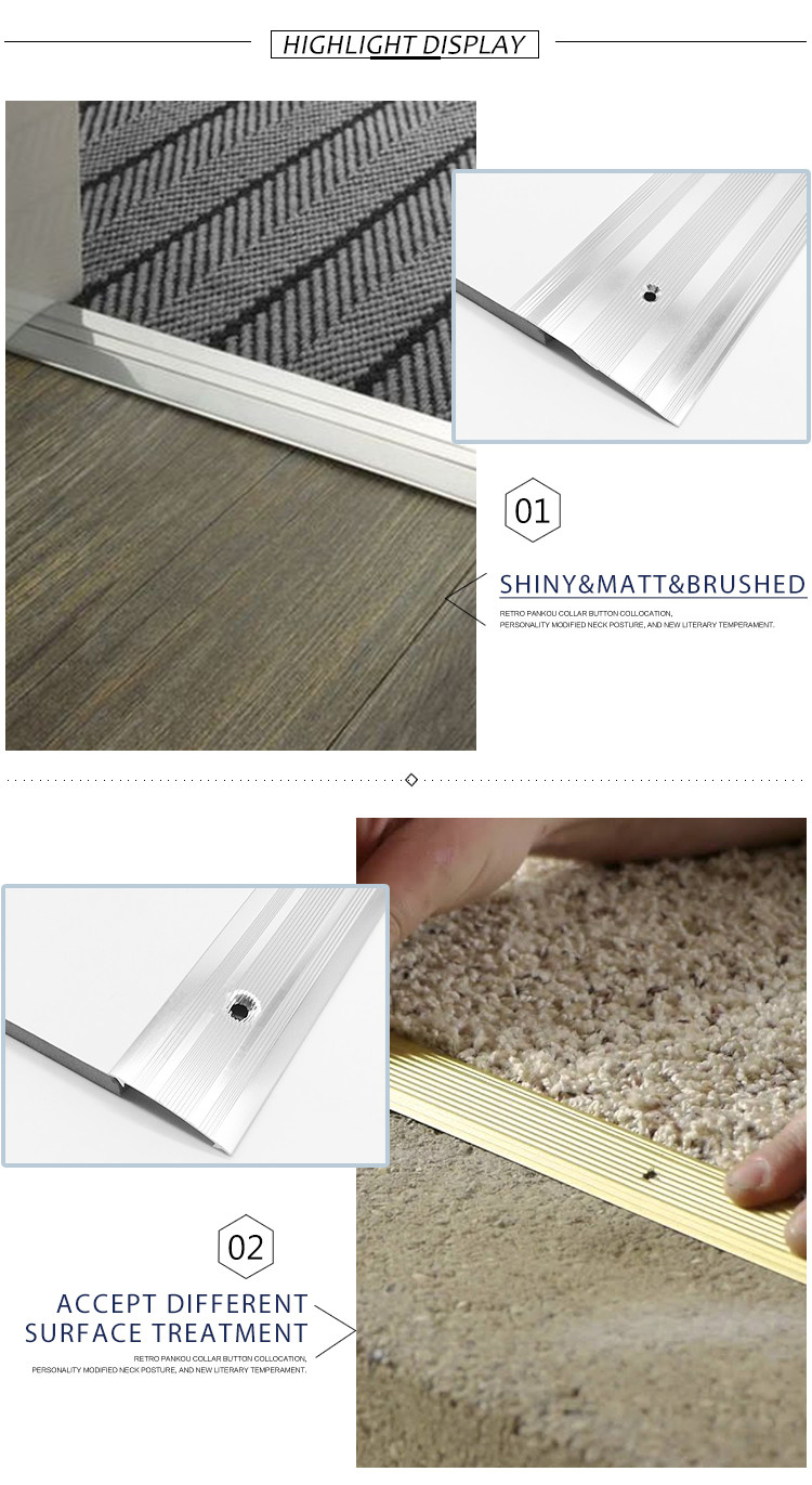 Aluminum Floor Edge Border Divider Protective Transition Strips
