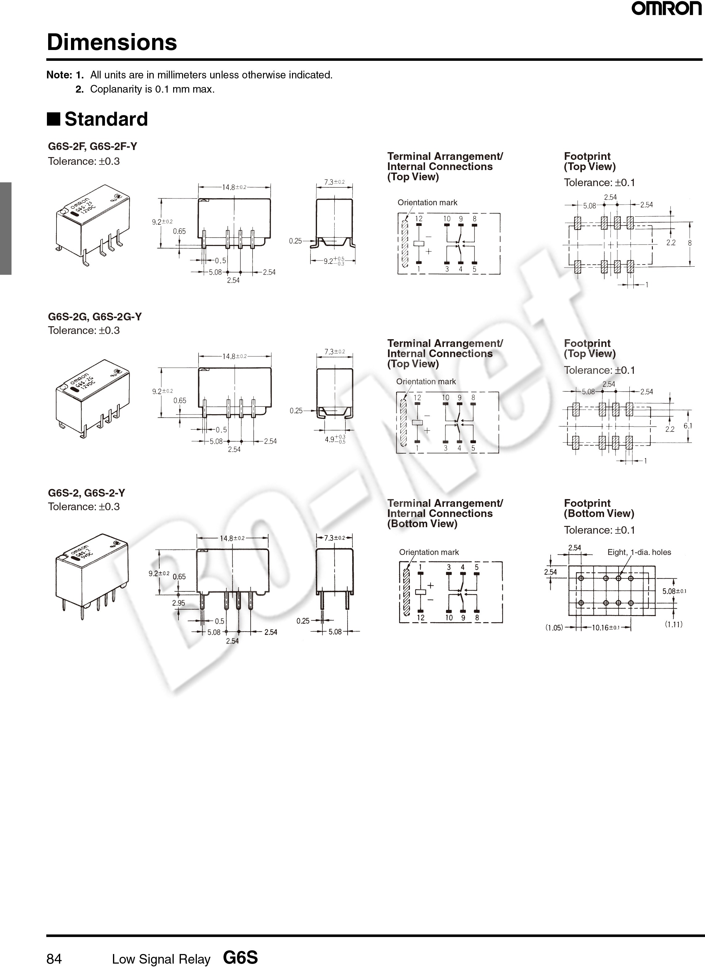 G6S-2F-12VDC Omron orignal new electromagnetic relay G6S-2F-12VDC
