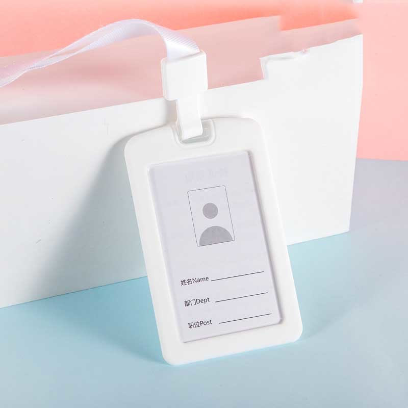 Silicone ID Name Badge Card Case Protector With Retractable Cord and Breakaway Buckle