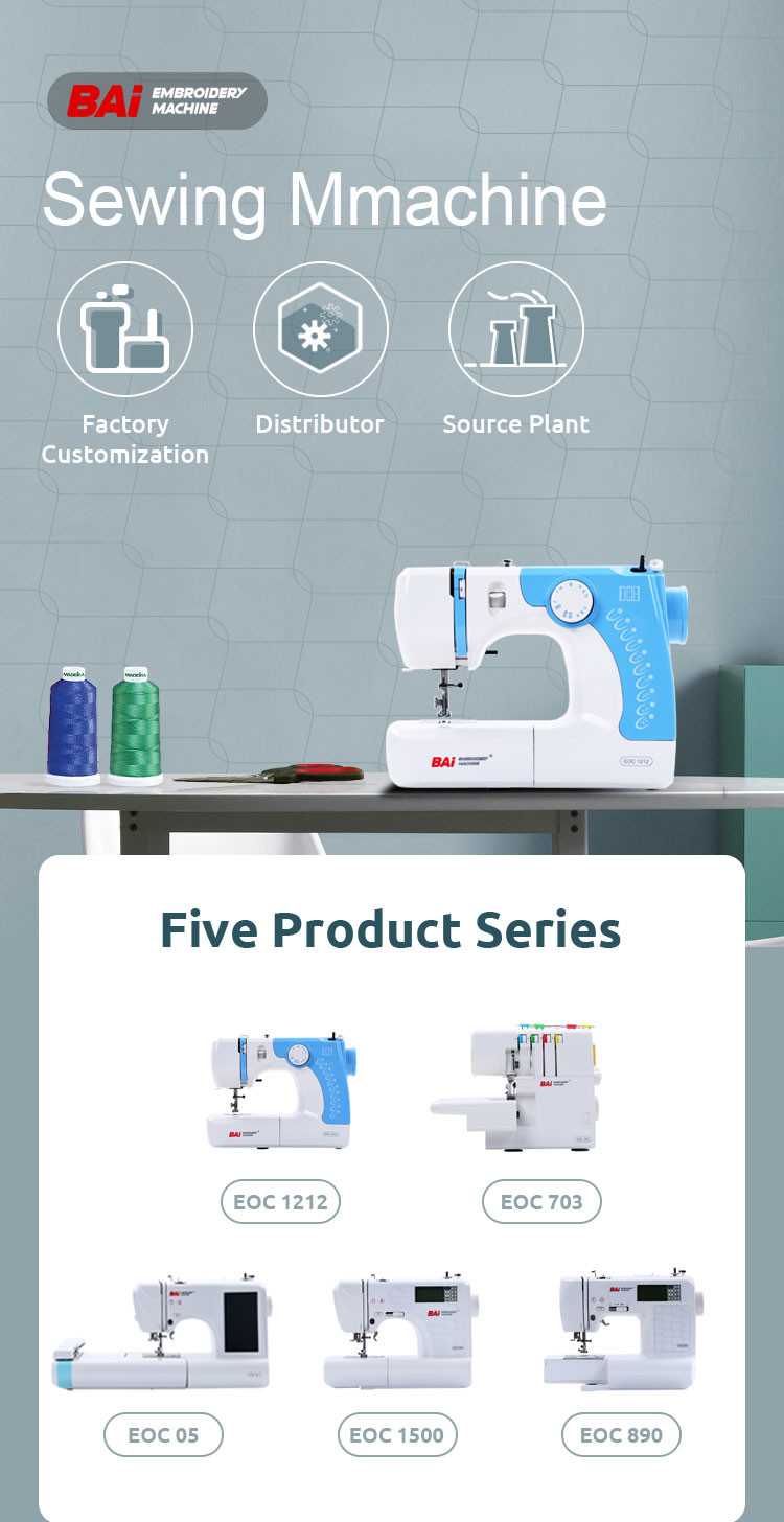 Electric Single Needle Sewing Machine BAI Mini Portable Sewing Machine