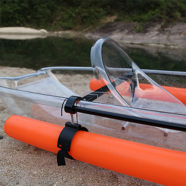 Electric Remote Control Clear Plastic Kayak Fiberglass Hull Material No Inflatable
