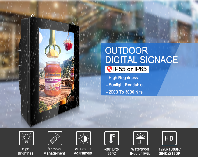 Ultra Bright 21.5" 32" 43" Outdoor LCD Digital Signage Vertical display Multi media