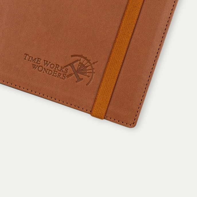 Brown Softcover 2023 Medium Weekly Planner 2 Page Layout FSC Certified
