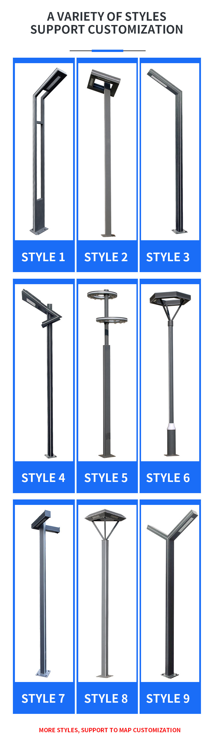 Path House LED Outdoor Landscape Lights Height 3m D130-85mm 30w