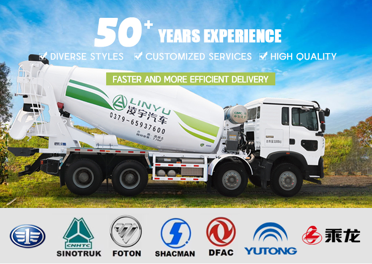 CIMC LINYU 7cbm Diesel Concrete Truck Mixer Machine Advantage High Mixing Efficiency