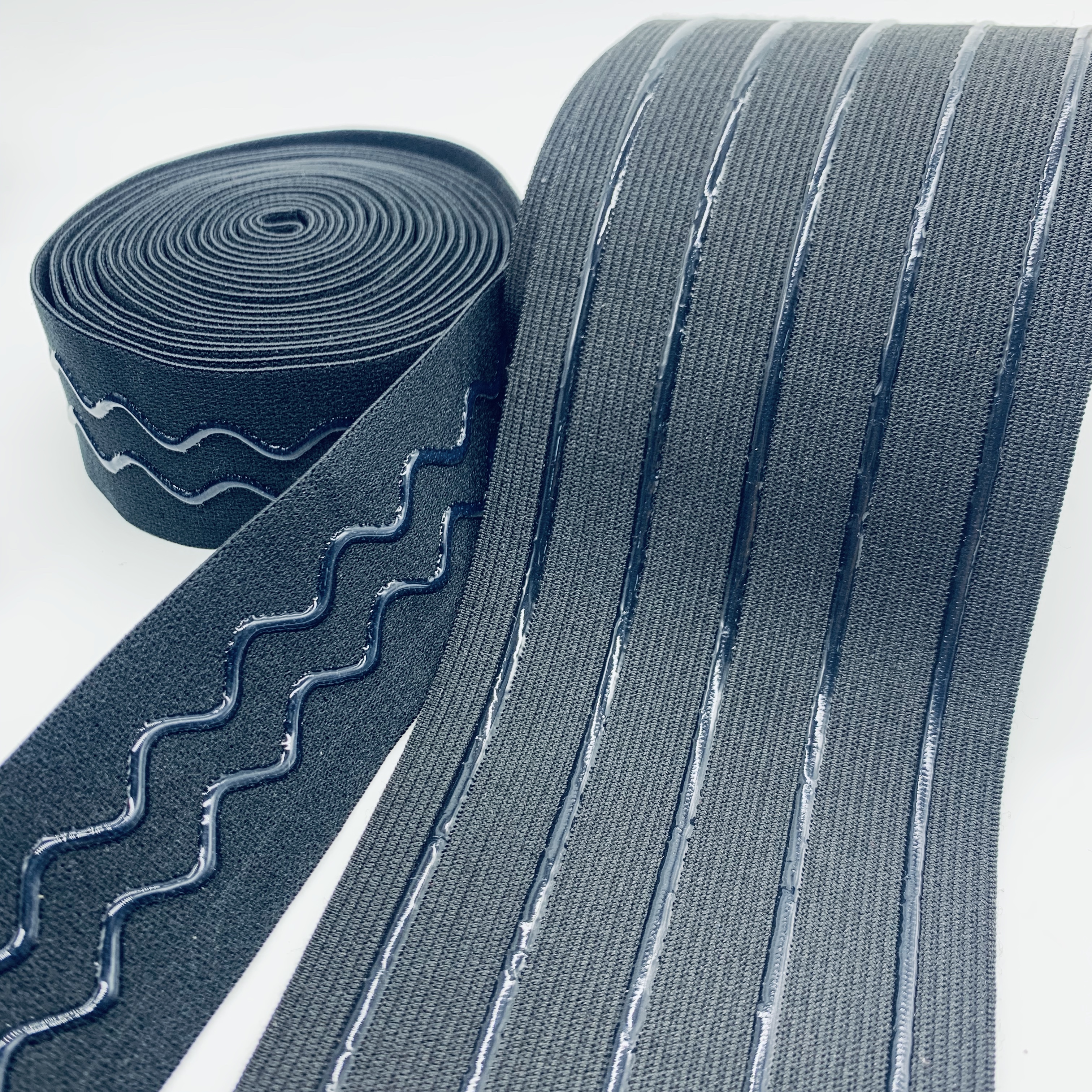 Custom Waterproof Eco-Friendly Nylon Coated Anti Slip Band Silicone Elastic Gripper Webbing Tape for Swimming Cloth