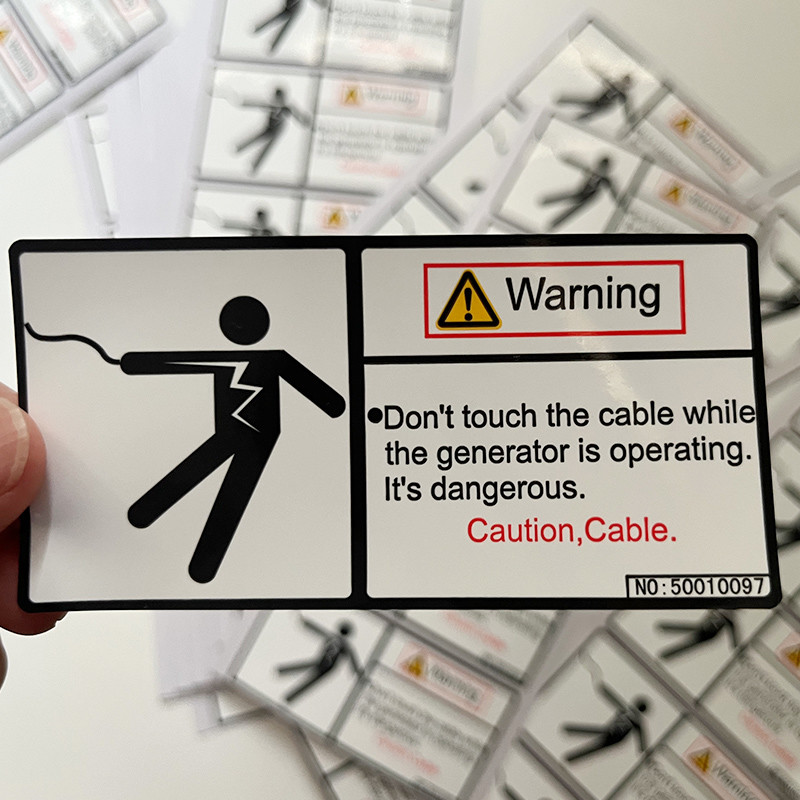 Waterproof Packaging Square Printed Vinyl Warning Stickers Removable Adhesive