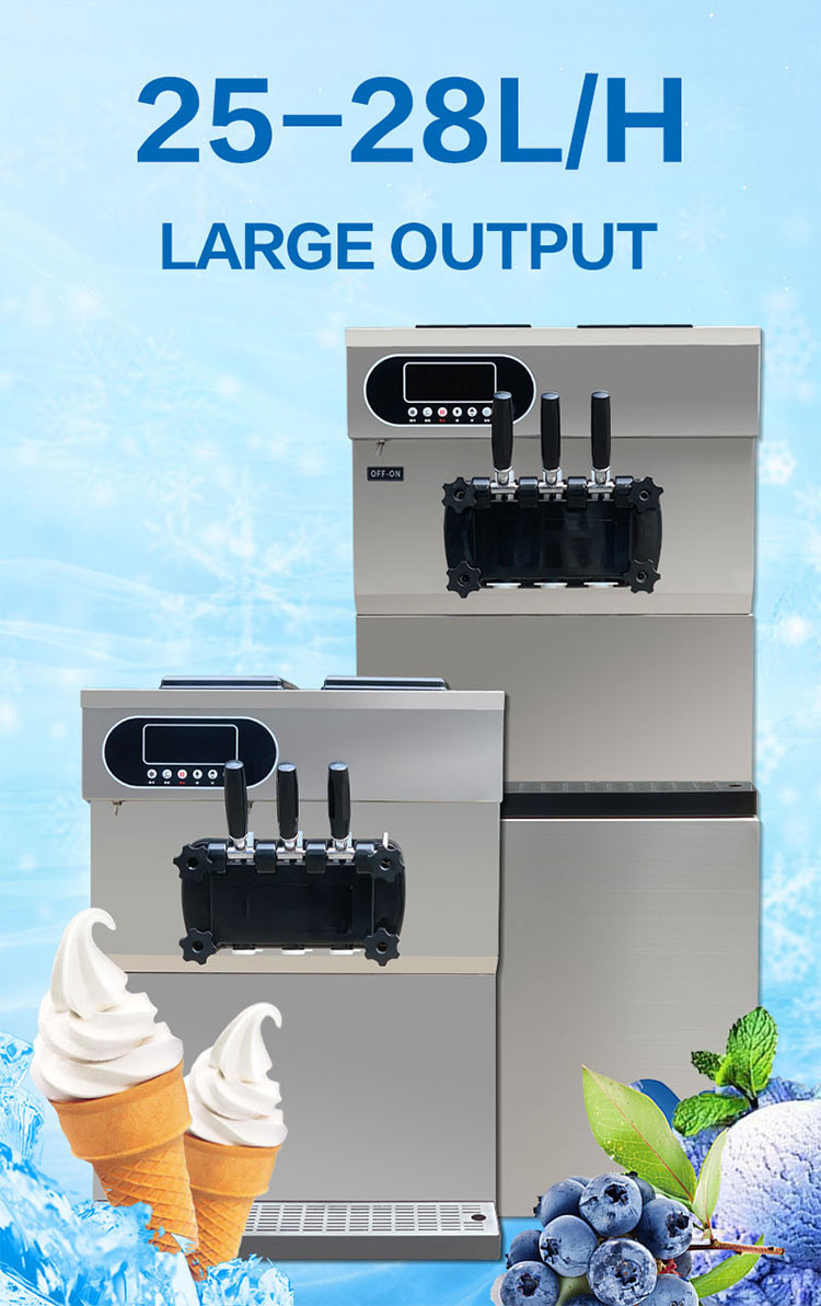Table Top Commercial Ice Cream Machine 25-28l 5.8l Soft Serve Maker