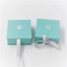 Buy cheap OBM Blue Luxury Gift Boxes Cufflink Jewelry Ring Ribbon Flap Magnetic Book Shape from wholesalers