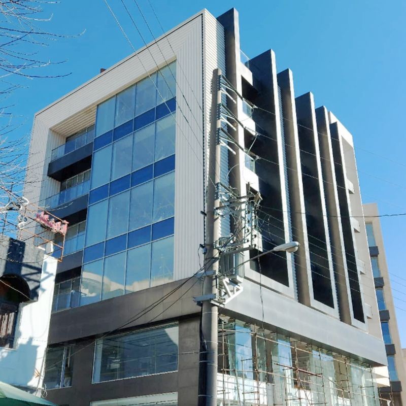 Rectangular Metal Curtain Wall Aluminum Frame Sustainable Design