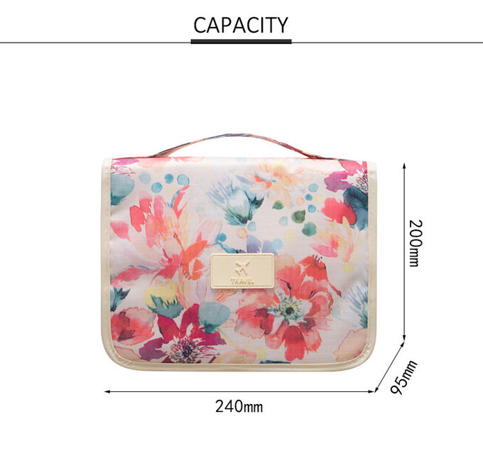 Hot Sale Flower Printing Large Capacity Hanging Travel Toiletry Bag