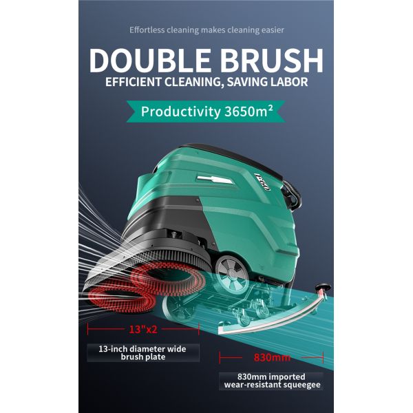 Commercial Advanced Walk Behind Floor Scrubber Automatic 220V