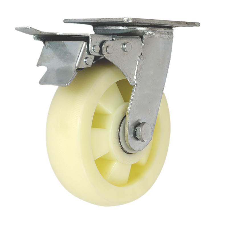 Heavy Duty Industry Nylon Swivel and Brake Caster with Steel Core