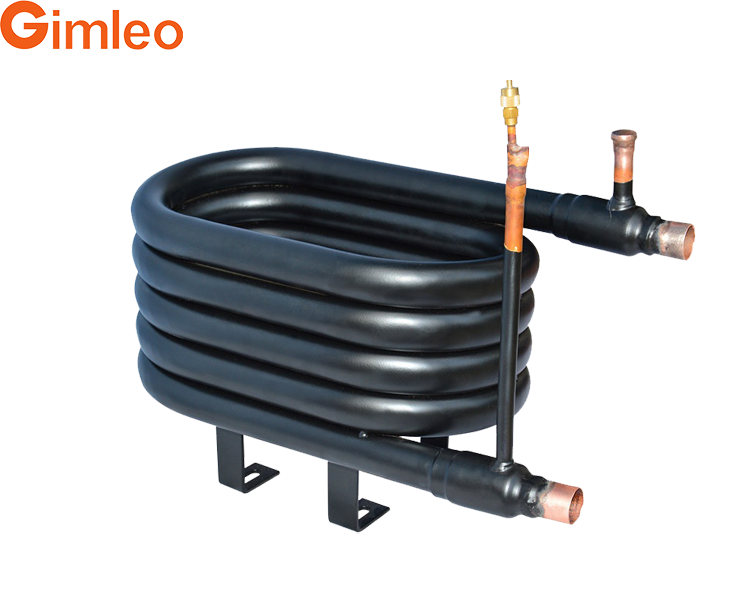 1 M3/H Copper Tube Miniwatt Coaxial Coil Heat Exchanger For Refrigerant Pump GY-0060C