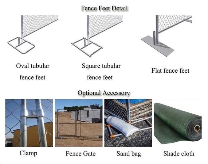 High Stability 10ft X 6ft Portable Security Fencing Chain Link For Special Events