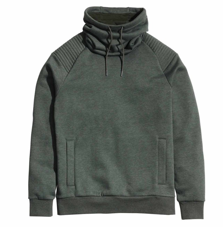 Cheap custom fashion fitness solid color plain casual french terry chimney collar sweatshirt