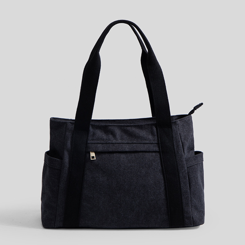 Fashion Women Canvas Shopping Bag Ladies Casual Shoulder Handbag Reusable Large Capacity Eco-Friendly Tote Bag