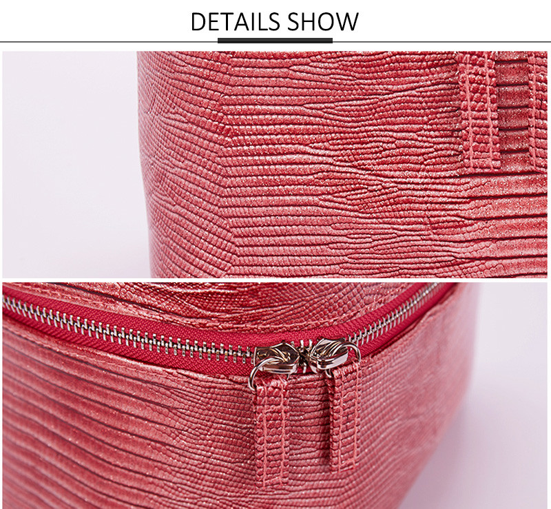 Custom Fashion Large Capacity Waterproof Women Tote Cosmetic Bag Double Zipper
