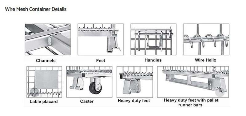 Galvanized Folding Wire Cage 1.5T Stackable Storage Cages
