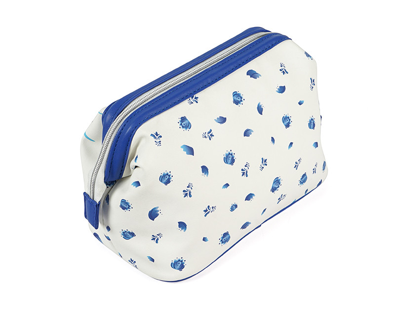 Women PU Leather Travel Makeup Bag With Handle