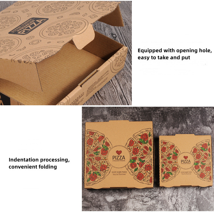 Biodegradable Kraft Paper Takeout Bulk Pizza Boxes 6 7 8 9 10 Inch Recycled Parcel