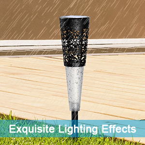 Solar Garden Walkway Lights LED Solar Powered Lights 3500K Warm White