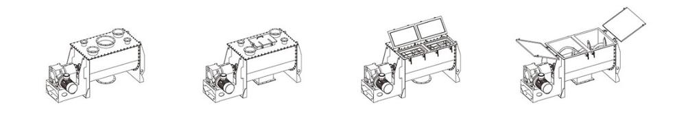 Powder Mixing Ribbon Blender Machine Ss316L For Construction Line