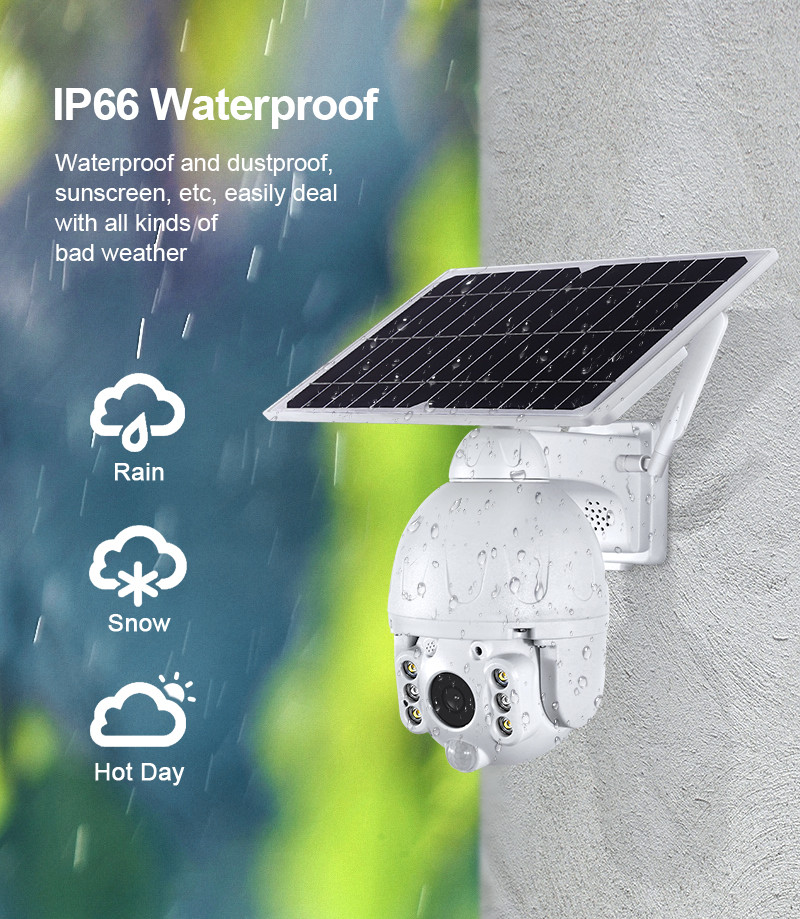 TUYA Smart 2MP Solar Panel PTZ IP Dome WIFI Camera PIR IP66 1080P HD Battery