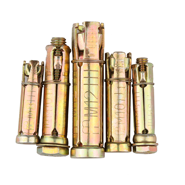 Mechanical M5-M100 Colored Zinc Plated Four Piece Gecko Expansion Tube Explosion Bolt