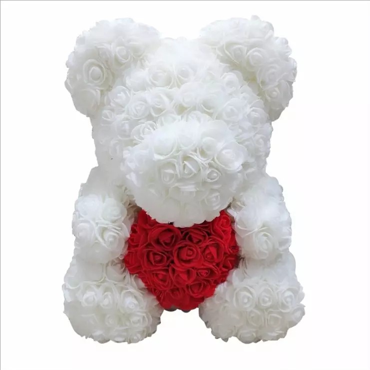 Wholesale Price 40CM Roses Bear with Diamond for Valentines Day Gift