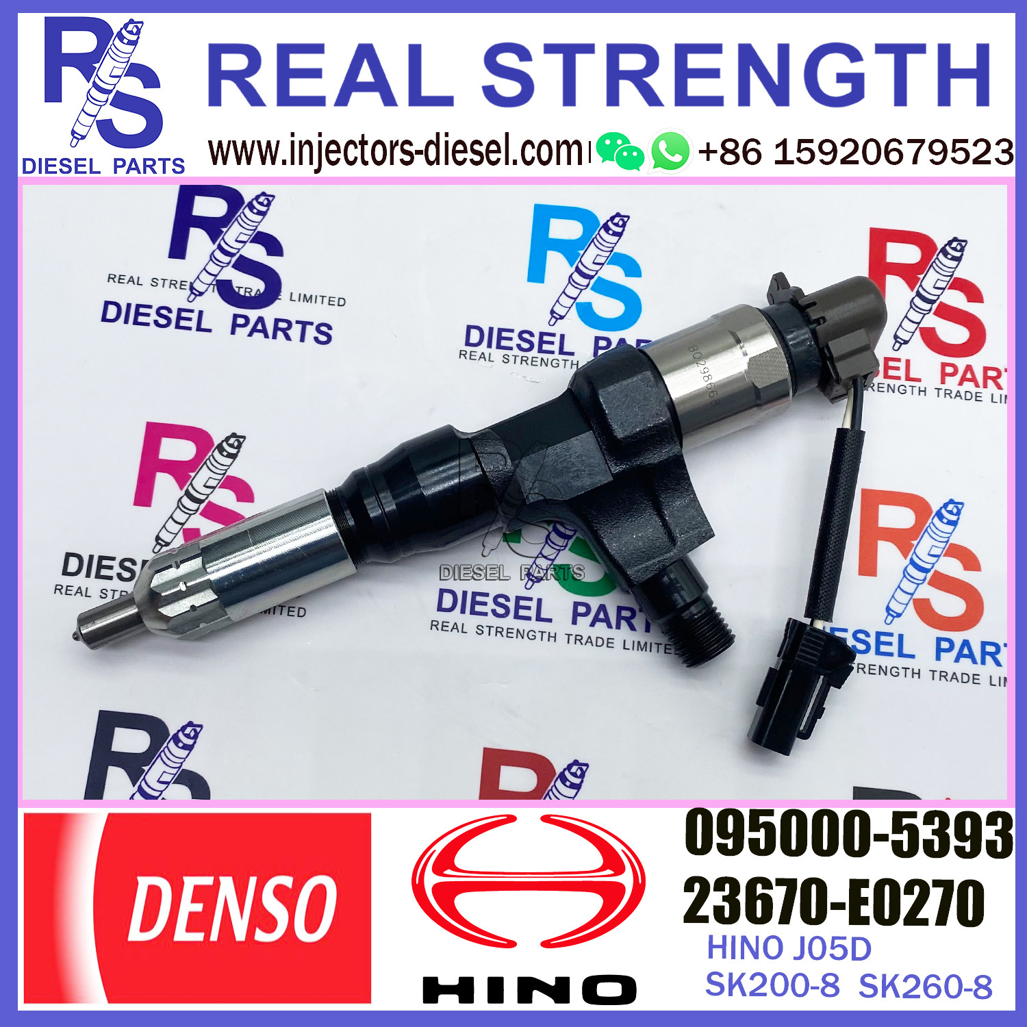 For HINO J05D Common Rail Fuel Injector 095000-5391 095000-5392 095000-5393 23670-78060 23600-78061 23670-E0270