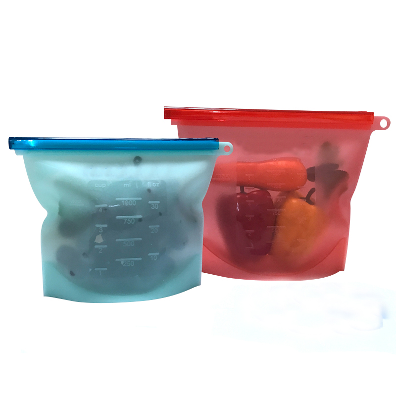 1000ML/1500ML Leakproof Easy Clean Fresh Sealing Vacuum Reusable Silicone Food Safe Storage Bag