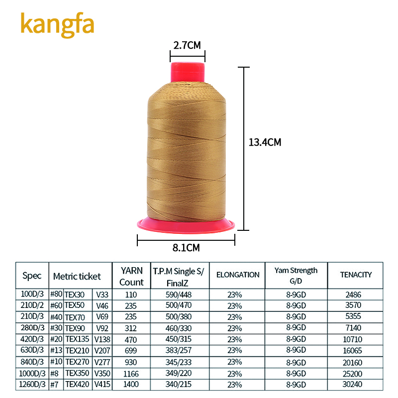 240 Colours Bonded Thread Sewing Yarn in Polyester/Nylon 210d 250d 280d 420d 630d 840d