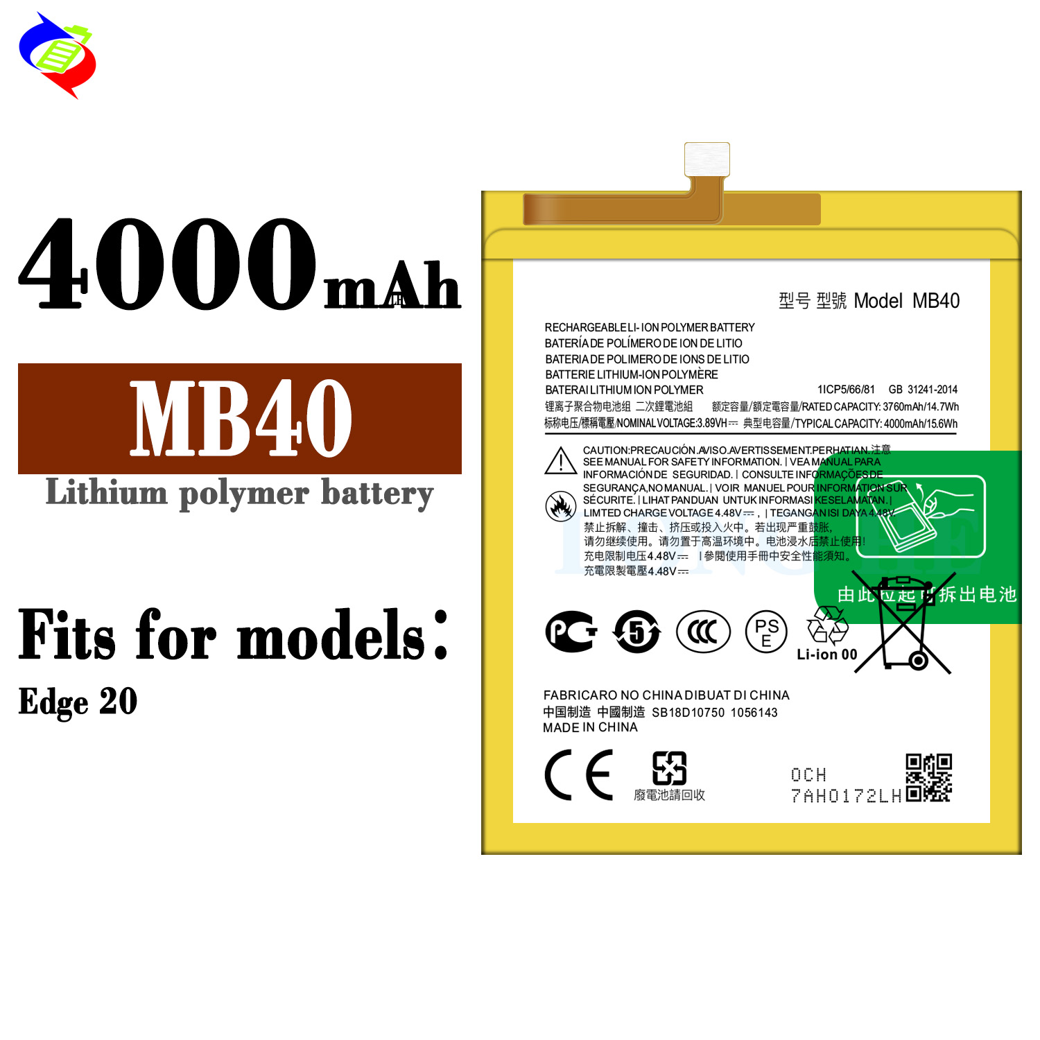 4000mAh High Capacity MB40 OEM Mobile Phone Battery for Motorola Moto EDGE 20