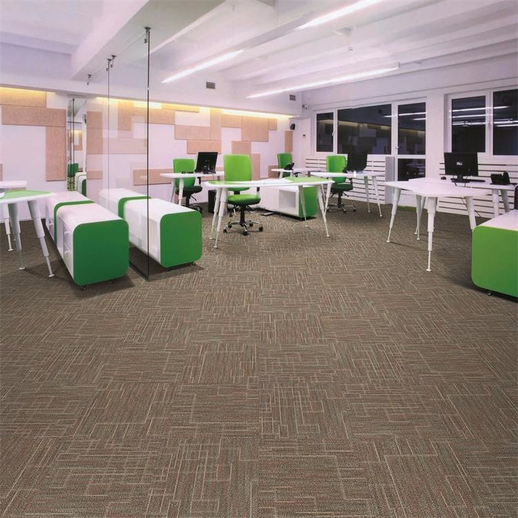 Multi level loop striped pattern Nylon6 carpet tile for office