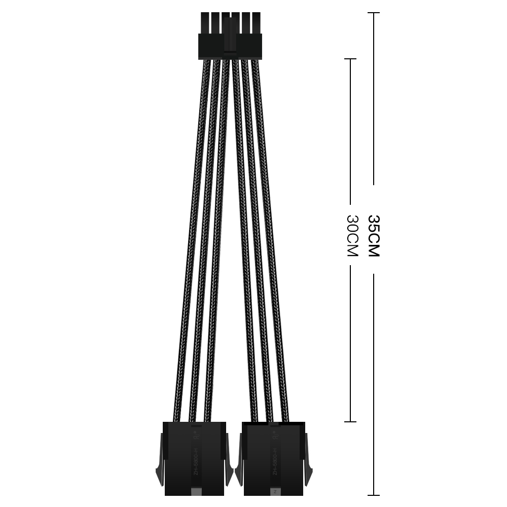 Power Extension Cord Kit PCIe Molex Micro-Fit 3.0 Connector for NVIDIA Ampere GEFORCE RTX 3070 3080 3090 Black