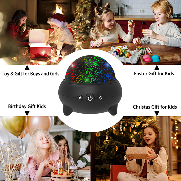 FCC Dinosaur Starry Night Light Projector 9 Color Adjustable For Kids