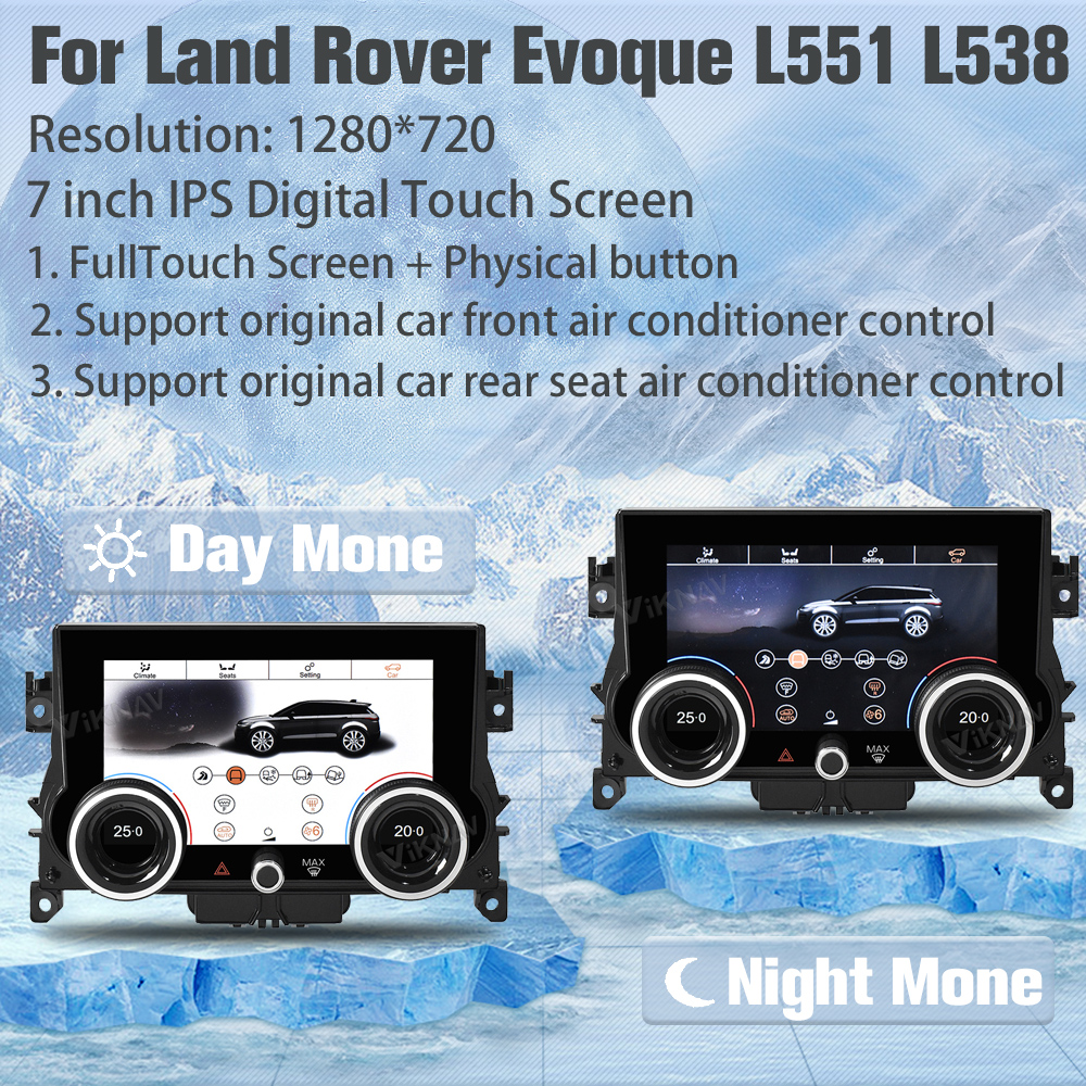 Double Din 10" Touch Screen AC Control For Land Rover Evoque L551 L538