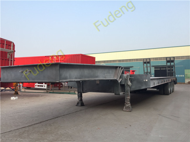Four Axle 100 Ton Lowboy Semi Trailer Construction Equipment Carrier