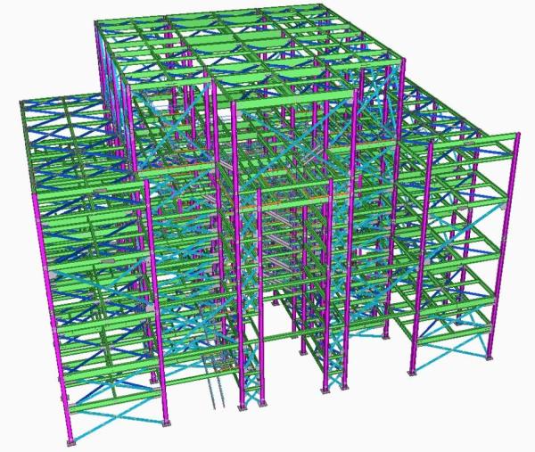 Painting Treatment High Rise Building Steel Frame For Shopping Mall , Residentia