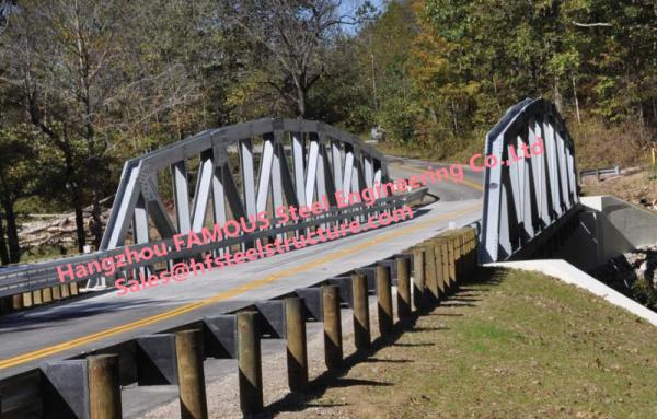 Quality Amphibious Steel Truss Bridge , Truss Suspension Bridge Hot Dip Galvanized Surface Protection for sale