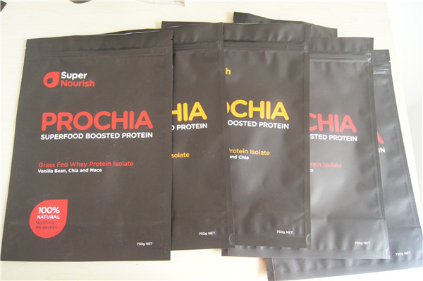 Customized Printing Stand Up Foil Pouch Packaging Bag For Protein Powder