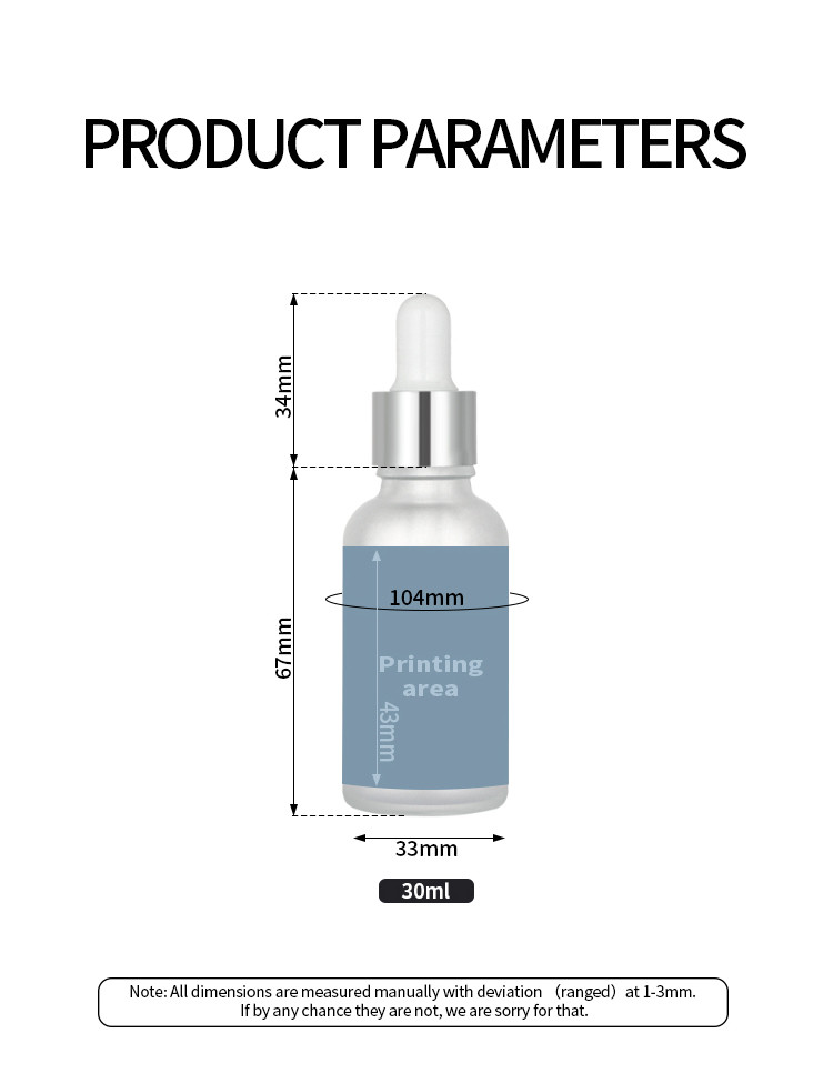 Matte White Glass Essential Oil Dropper Bottles 30ml With Silver Cap