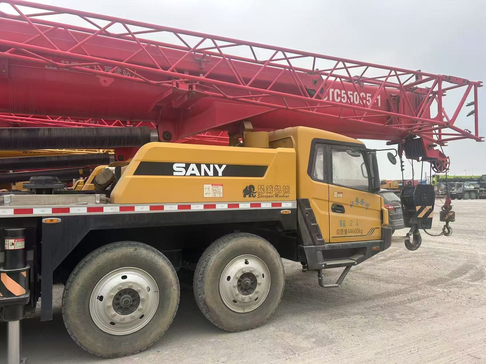 2022 year Sany 55t STC55C-1 with 58.5m main boom, 15.2t counter weight.