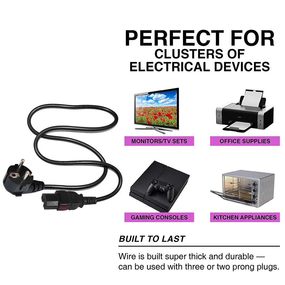 Pse Pdu Locking Plug Power Cable with Rewireable Schuko CEE 77 to IEC15 Connector