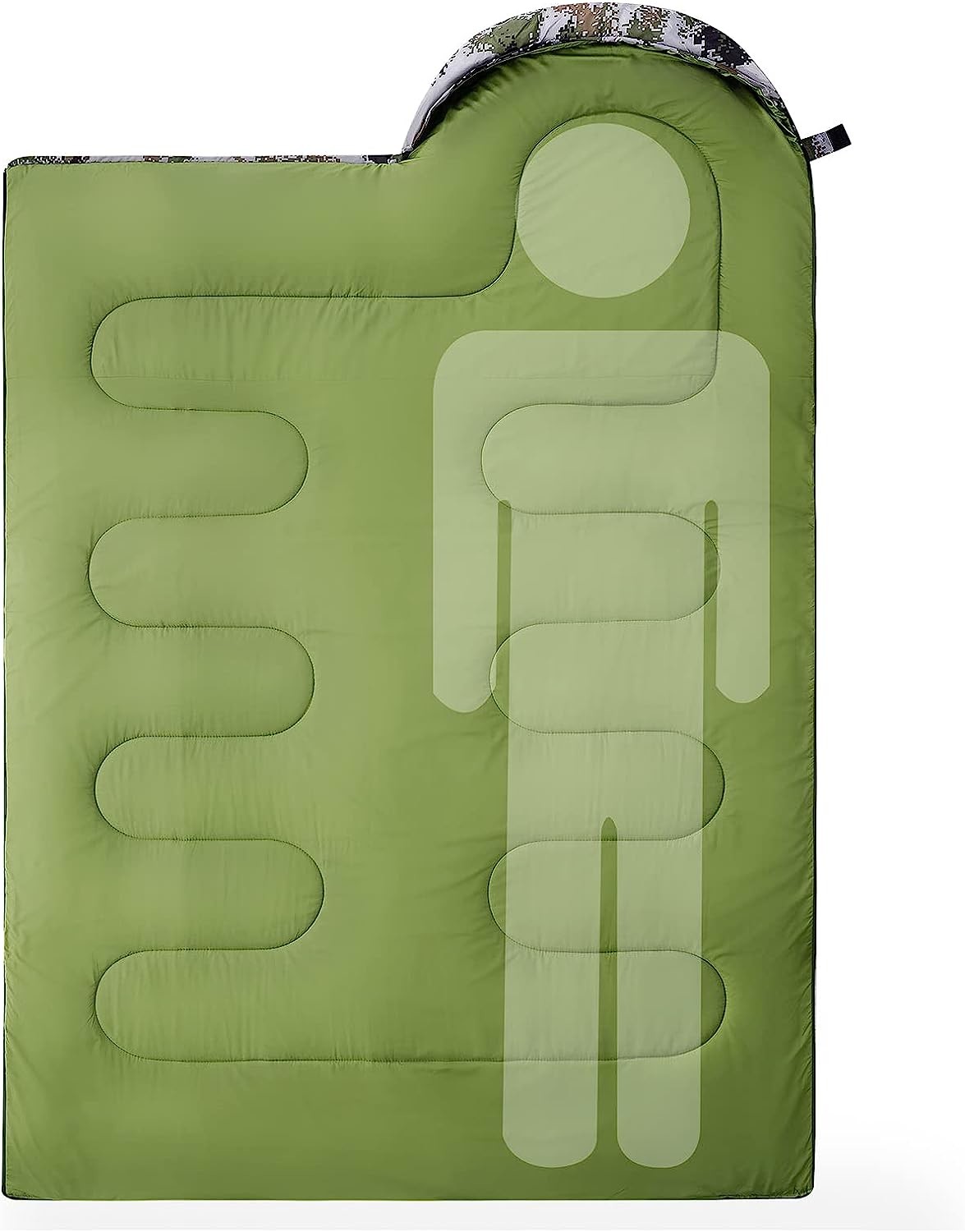 Camouflage Camping Sleeping Bag, Adults & Kids Seasons Warm Cold Weather Hiking Camping Indoor Outdoor Use