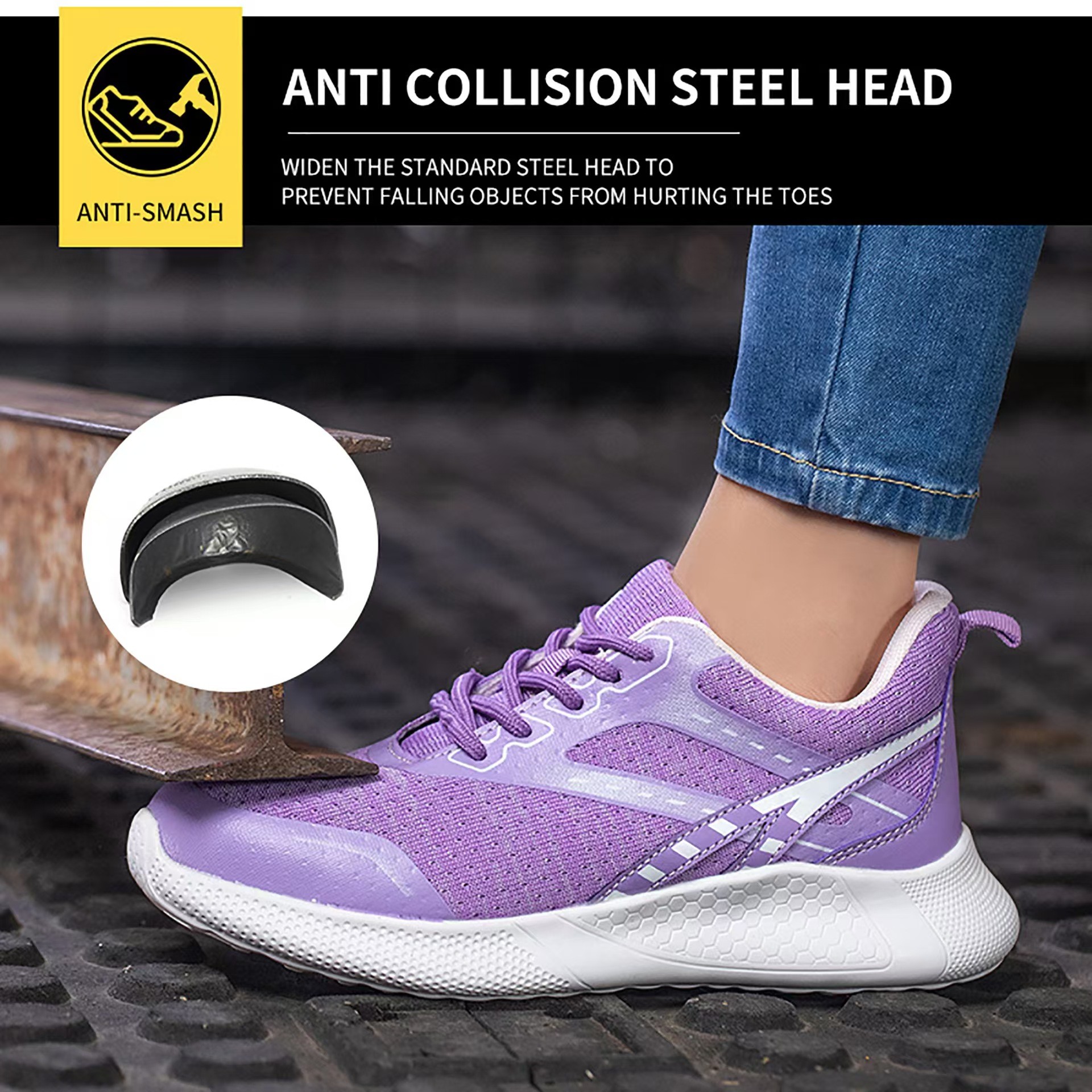 Steel Toe Womens Safety Work Shoes Lightweight Breathable Shoes 6kv Insulation